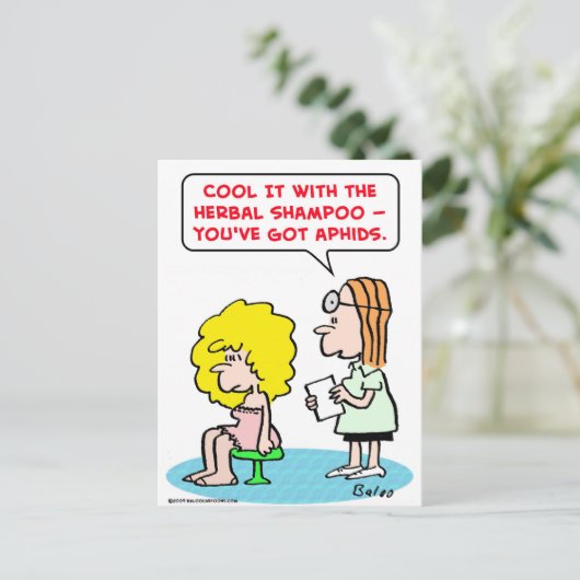 kruidenshampoo-bladluis briefkaart (Staand voorkant)