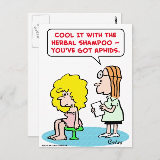kruidenshampoo-bladluis briefkaart (Voorkant / Achterkant)