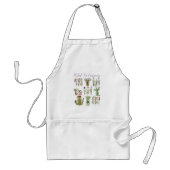 Kruidenstengels potten aangepaste tekst standaard schort (Voorkant)