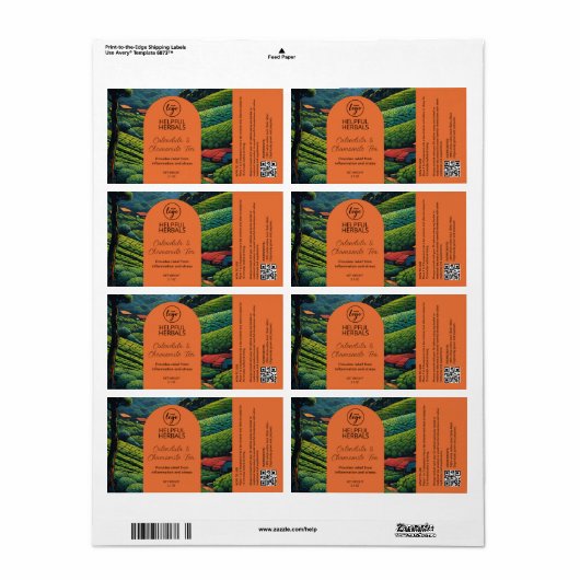 Kruidenthee Boerderij labels (Full Sheet)