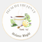 Kruidenthee inblikken dank u ronde sticker (Voorkant)