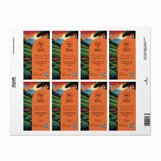 Kruidenthee Product Pouch Labels (Full Sheet)