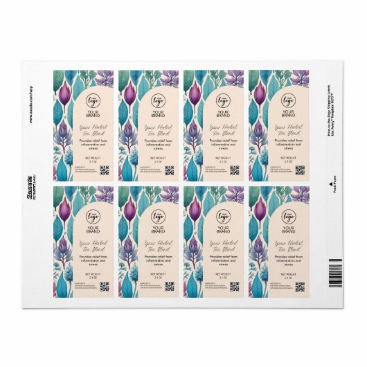 Kruidenthee Zakelijke Etiketten (Full Sheet)