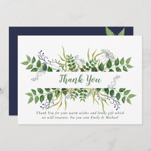 Kruidentuin Bedankkaart - Blauwgroene Botanische (Voorkant / Achterkant)