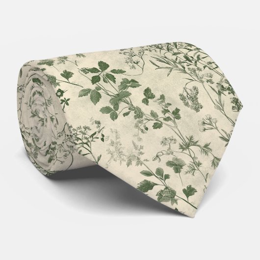 kruidentuin botanische wilde bloemen bruiloft stropdas (Opgerold)