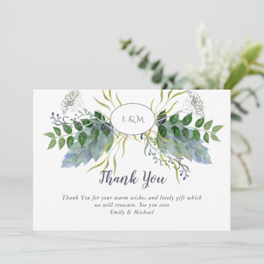 Kruidentuin Dank u kaart - Blauw Groen (Staand voorkant)