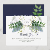 Kruidentuin Dank u kaart - Blauw Groen (Voorkant / Achterkant)