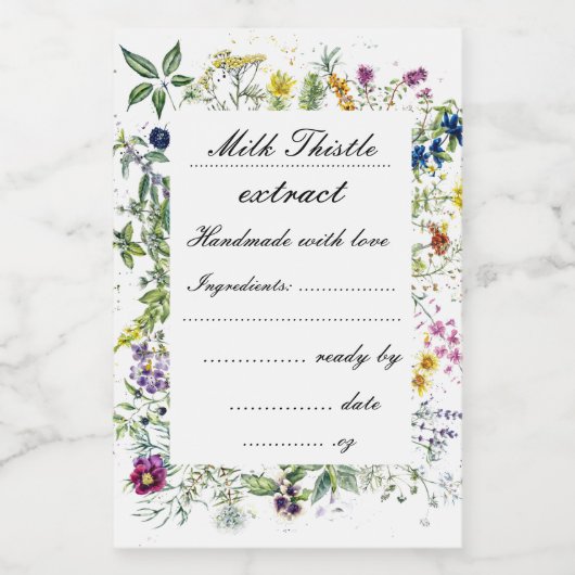 kruidentuin handgemaakt extract Label Set Wijn Etiket (Enkel label)