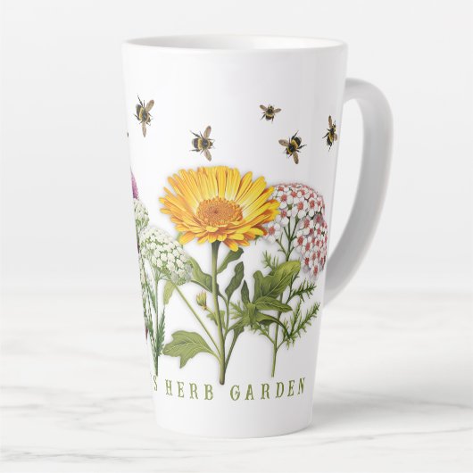 Kruidentuin Hommels gepersonaliseerd Latte Mok (Rechterhoek)