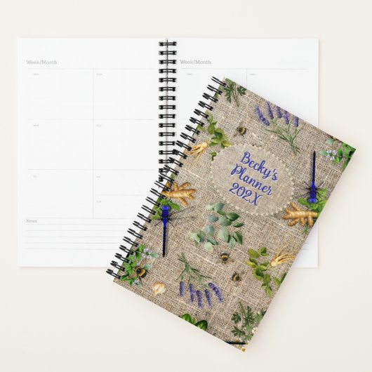 Kruidentuin Patroon Jaar Rond Aangepaste Planner (Display)