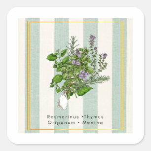Kruidentuinmengsel met botanische flair - Salie Ke Vierkante Sticker