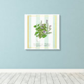 Kruidentuinmengsel met botanische kunst voor de ke canvas afdruk (Insitu (Houten vloer))