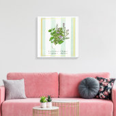 Kruidentuinmengsel met botanische kunst voor de ke canvas afdruk (Insitu (Woonkamer))