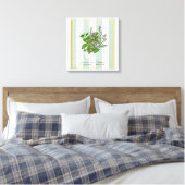 Kruidentuinmengsel met botanische kunst voor de ke canvas afdruk (Insitu (Slaapkamer))