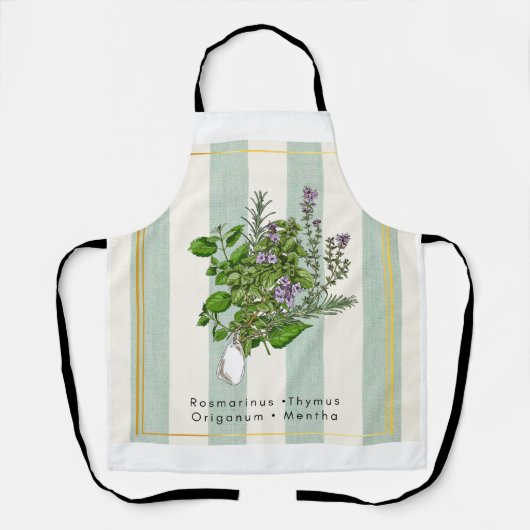 Kruidentuinmengsel met botanische kunst voor de ke schort (Voorkant)