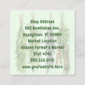 Kruidenwinkel dubbelzijdig vierkante visitekaartje (Achterkant)