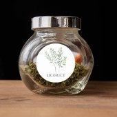 Kruidenzoethout Waterverf Ronde Sticker