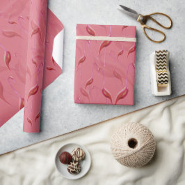 Kruidig Elegant Flamingo Koraal Roze Cadeaupapier