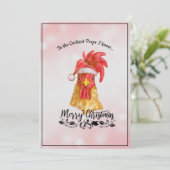 Kruidig Grappig Kip Vrolijk Kerstfeest Feestdagenkaart (Staand voorkant)