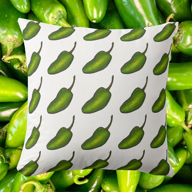Kruidig Groen Heet Jalapeño Peper Groente Veggie Kussen (Jalapeño Pepper Pillow)