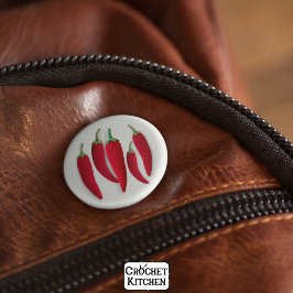 Kruidig Rood Minimal Haak Jalapeno Knit Crafts Ronde Button 5,7 Cm