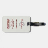 Kruidig Rood Modern Minimal Haak Jalapeno Naam Bagagelabel (Achterkant horizontaal)