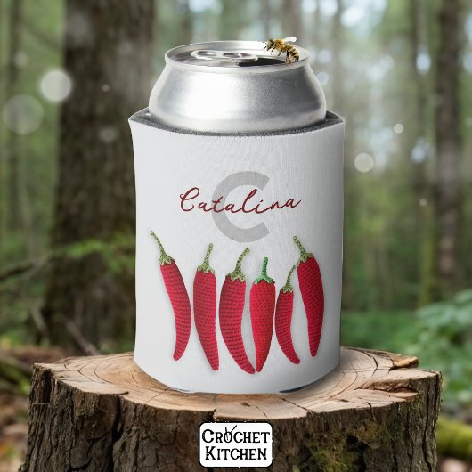 Kruidig Rood Modern Minimal Haak Jalapeno Naam Blikjeskoeler
