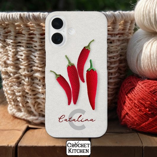 Kruidig Rood Modern Minimal Haak Jalapeno Naam Case-Mate iPhone Case