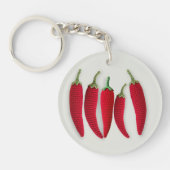 Kruidig Rood Modern Minimal Haak Jalapeno Naam Sleutelhanger (Voorkant)