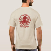 Kruidig zout en peper Octopus Fun Design T-shirt (Achterkant)