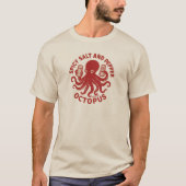 Kruidig zout en peper Octopus Fun Design T-shirt (Voorkant)