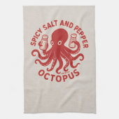 Kruidig zout en peper Octopus Fun Design Theedoek (Verticaal)