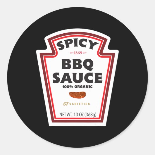 Kruidige BBQ Sauce Bottle Label Grappige Halloween (Voorkant)