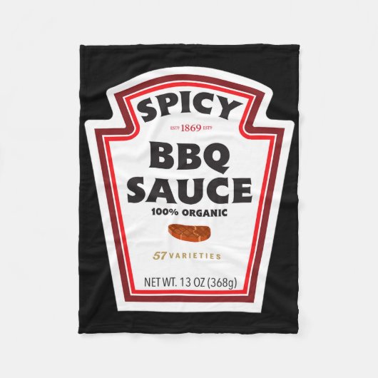 Kruidige BBQ Sauce Bottle Label Grappige Halloween Fleece Deken (Voorkant)