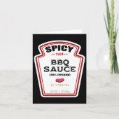 Kruidige BBQ Sauce Bottle Label Grappige Halloween Kaart (Voorkant)