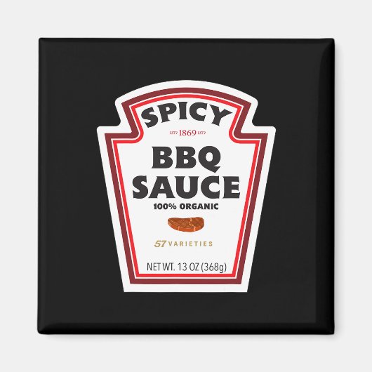 Kruidige BBQ Sauce Bottle Label Grappige Halloween Magneet (Voorkant)