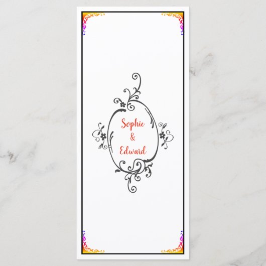 Kruidige bloemen dank u menu (Achterkant)