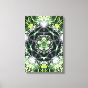 Kruidige Geometrie Fractal Mandala Ingepakte Bus Canvas Afdruk