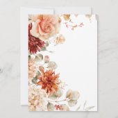 Kruidige Herfst Roest & Blush Boho Bloemen Bruids  Kaart (Achterkant)