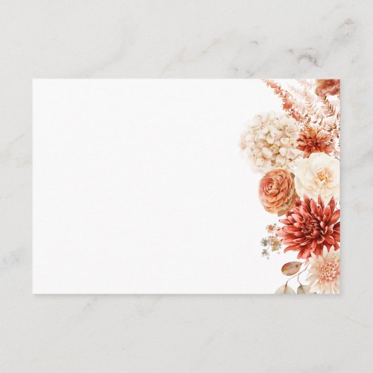 Kruidige Herfst Roest & Blush Boho Bloemen Details Informatiekaartje (Achterkant)