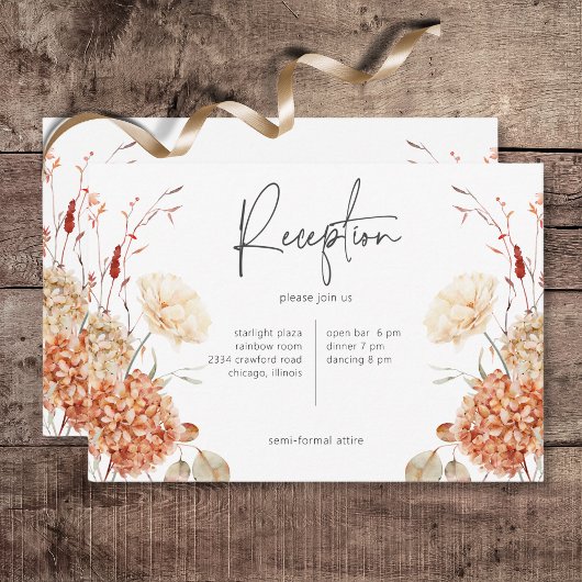 Kruidige Herfst Roest & Blush Boho Bloemen Recepti Informatiekaartje