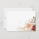 Kruidige Herfst Roest & Blush Boho Floral Dinner RSVP Kaartje (Achterkant)