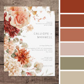 Kruidige Herfst Roest & Blush Boho Floral Kaart