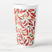 Kruidige hitte: Vurige Thaise Chilis Illustratie B Latte Mok (Voorkant)