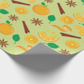 Kruidige kaneel, Sinaasappels Naadloze Herfst Than Cadeaupapier (Hoek)