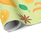 Kruidige kaneel, Sinaasappels Naadloze Herfst Than Cadeaupapier (Rol Hoek)