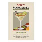 Kruidige Margarita Recept Art – Tequila Cocktail Perfect Poster (Voorkant)