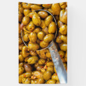 Kruidige Nocellara Etnea olijven Spandoek (Verticaal)