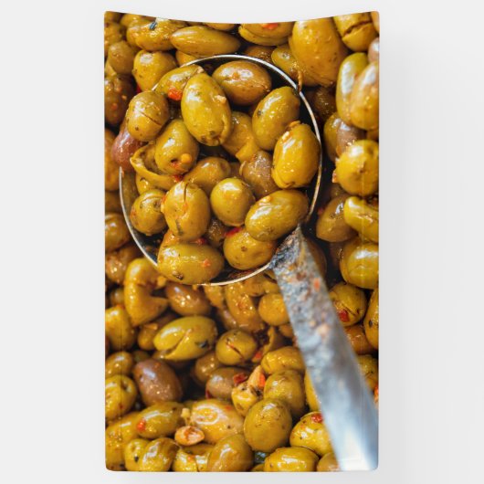 Kruidige Nocellara Etnea olijven Spandoek (Verticaal)