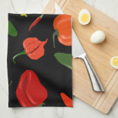 Kruidige paprika's keukenhanddoek (Quarter Fold)